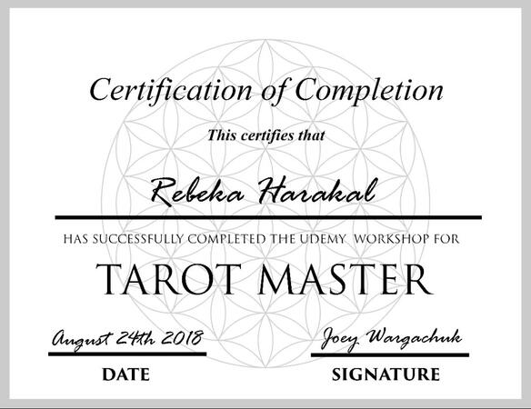 My Tarot Master Certificate My Tarot Master Certificate